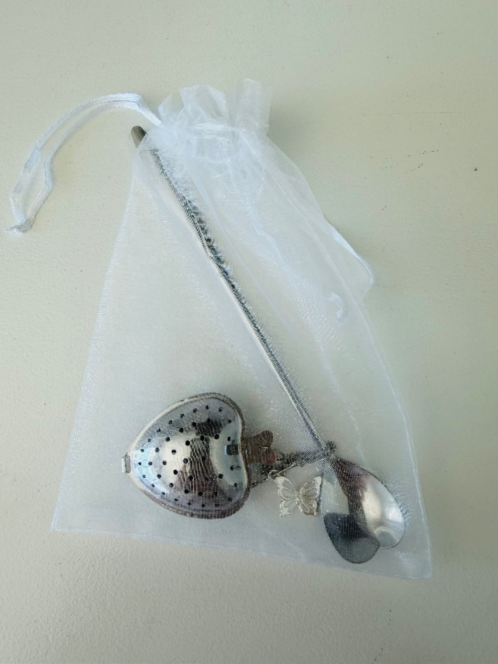 Brand New Heart Tea Infuser & Butterfly Spoon Gift Set